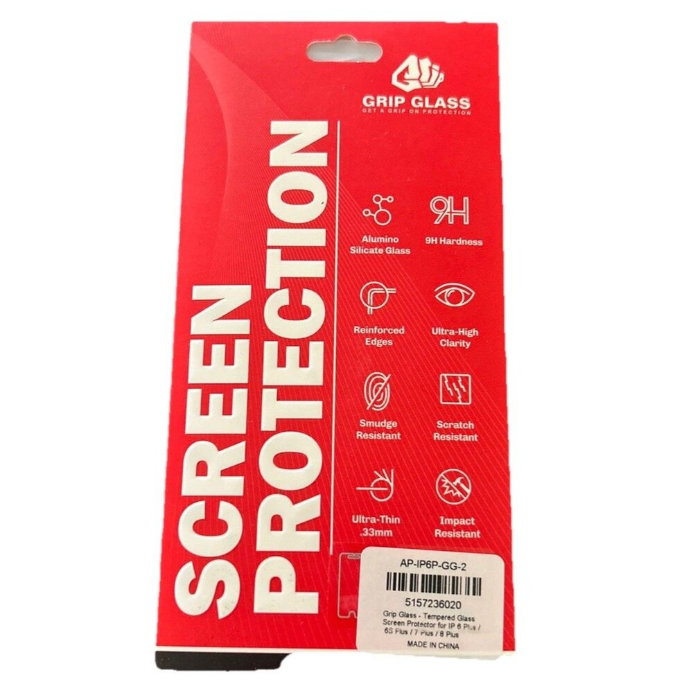 GRIP GLASS TEMPERED GLASS SCREEN PROTECTOR FOR APPLE IPHONE 6+,6s+,7+,8+
